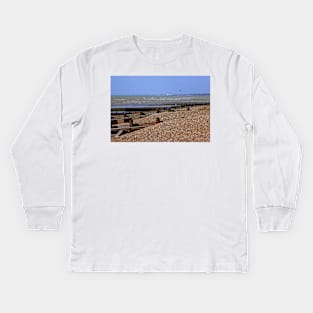 Angmering on Sea Beach Sussex England Kids Long Sleeve T-Shirt